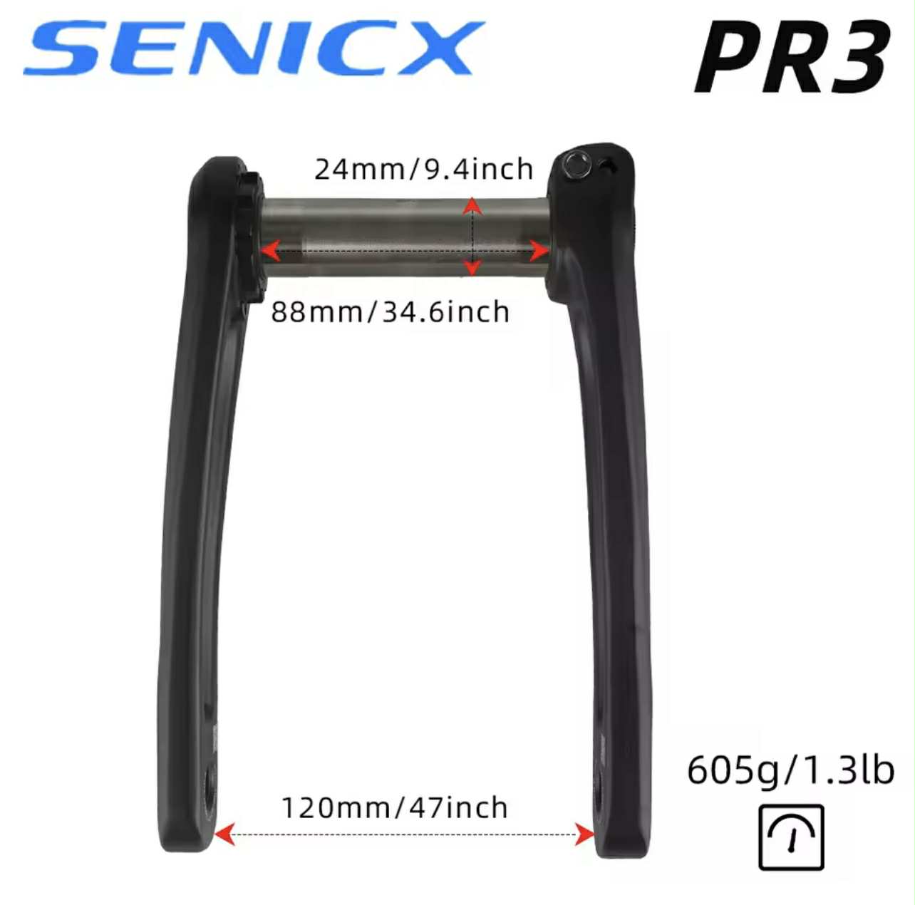 SENICX PR3 Bicycle Crankset 2X11S 46/30T