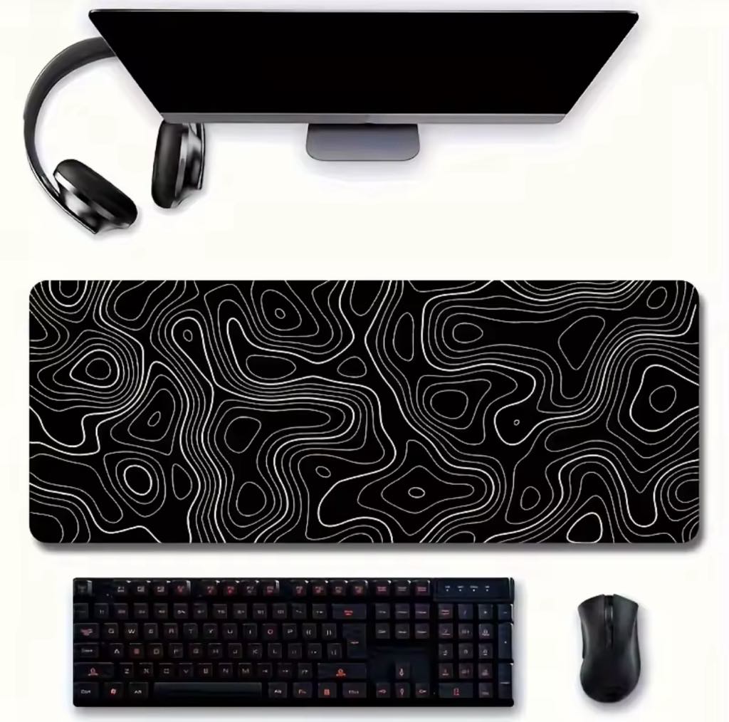 Topographic Large Gaming Mouse Pad Non-Slip Base