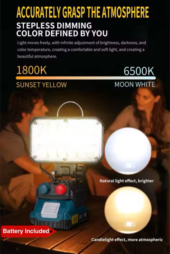 18V Makita Battery Adapter Flood Light W/Battery