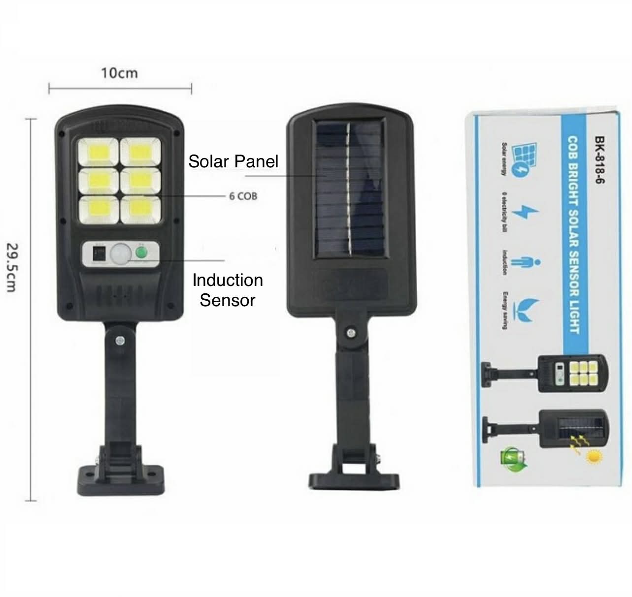 COB Street Solar Sensor Wall Light W/Remote control | BK-818-6