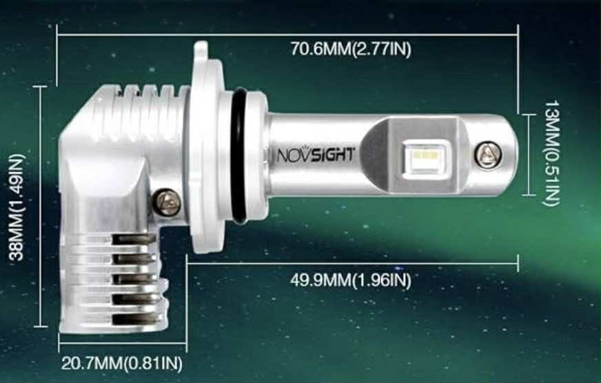 NOVSIGHT N20 H7S LED Headlight Globes Bulbs W/Fan