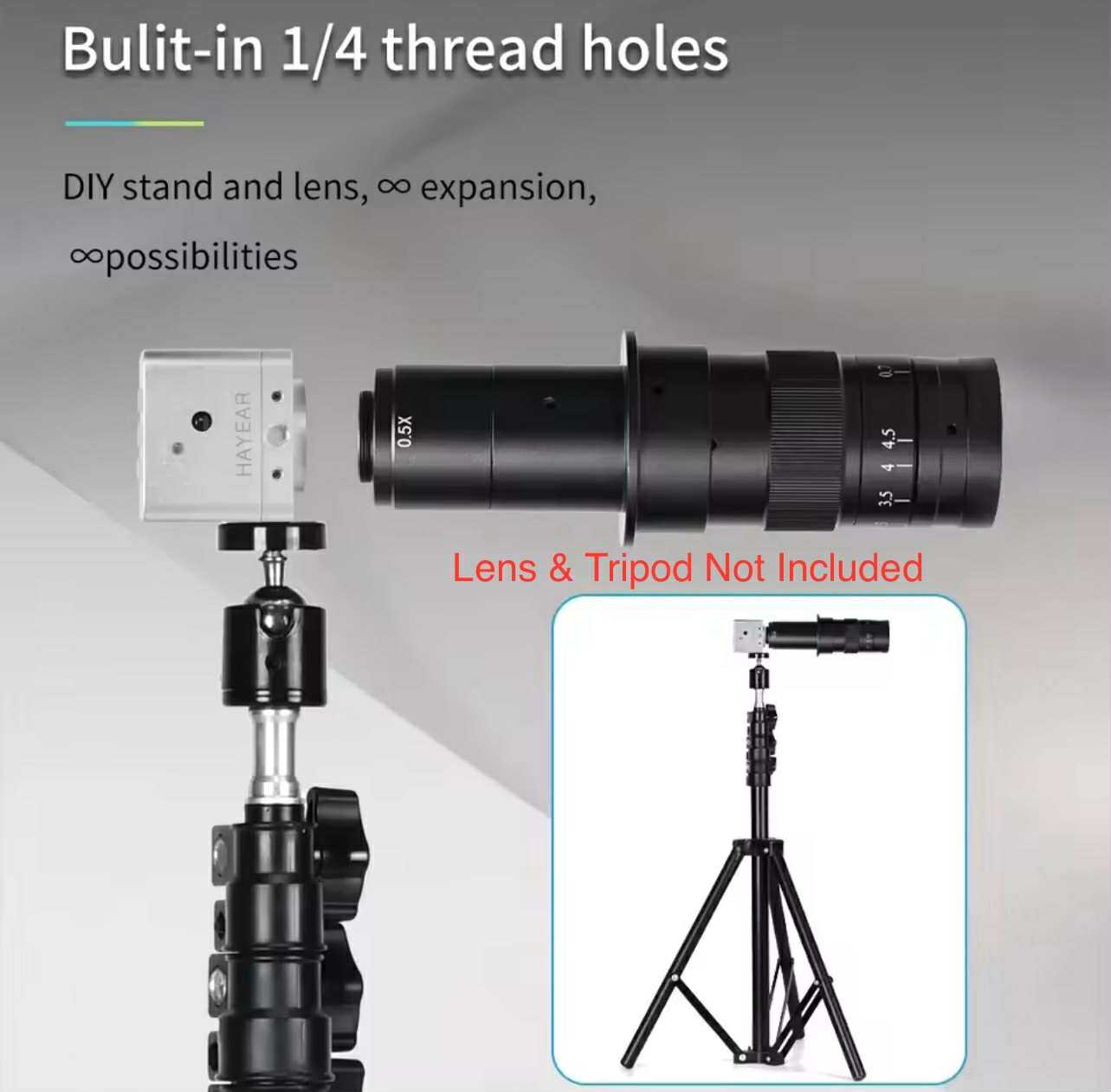 HAYEAR HD Industrial Camera 4K UHD Digital Microscope Eyepiece Camera W/Remote