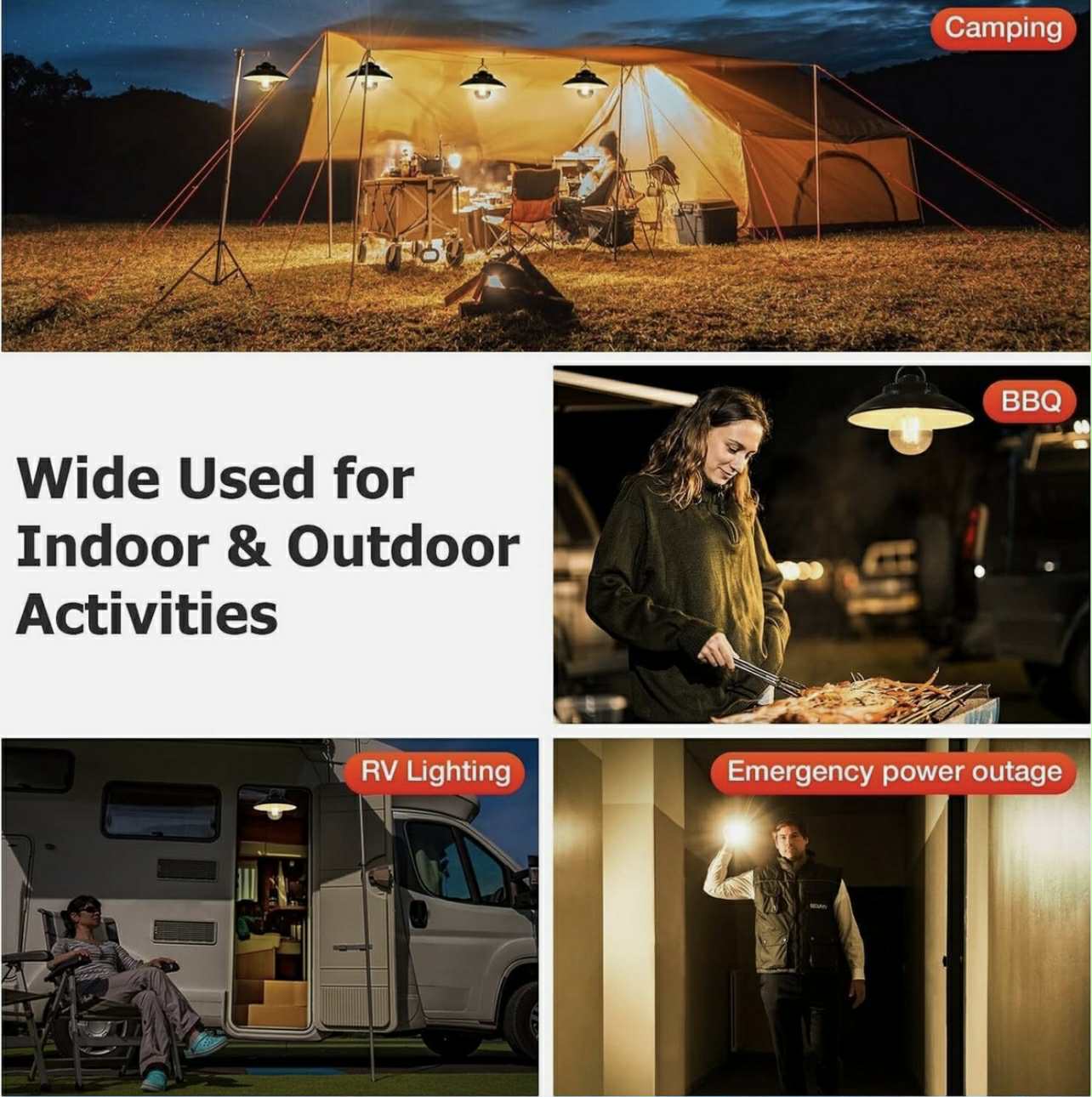 Rechargeable Retro LED Camping Light Outdoor Tent | LY11B