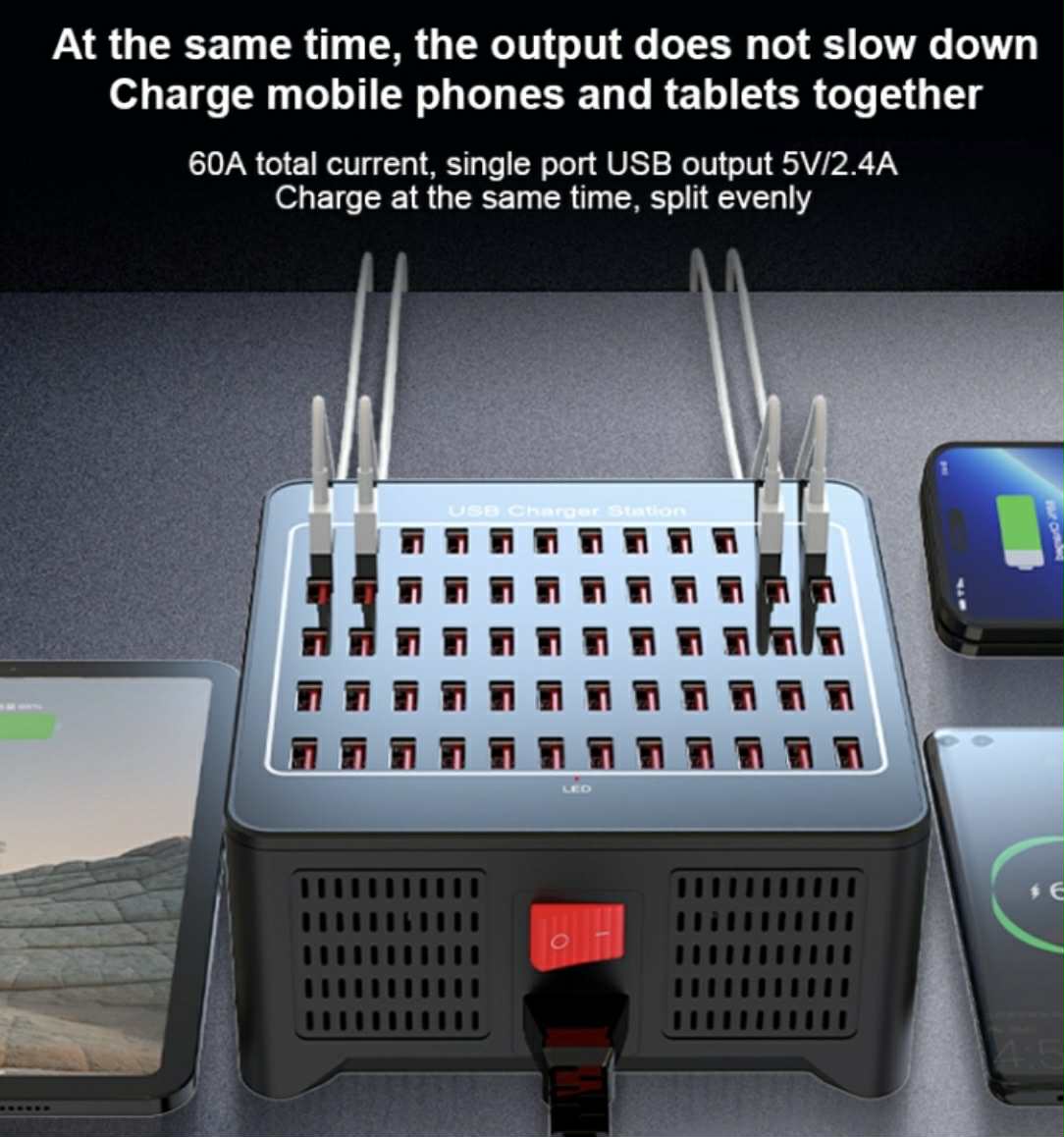 60-Port 300W USB Power Station | YFY-A78