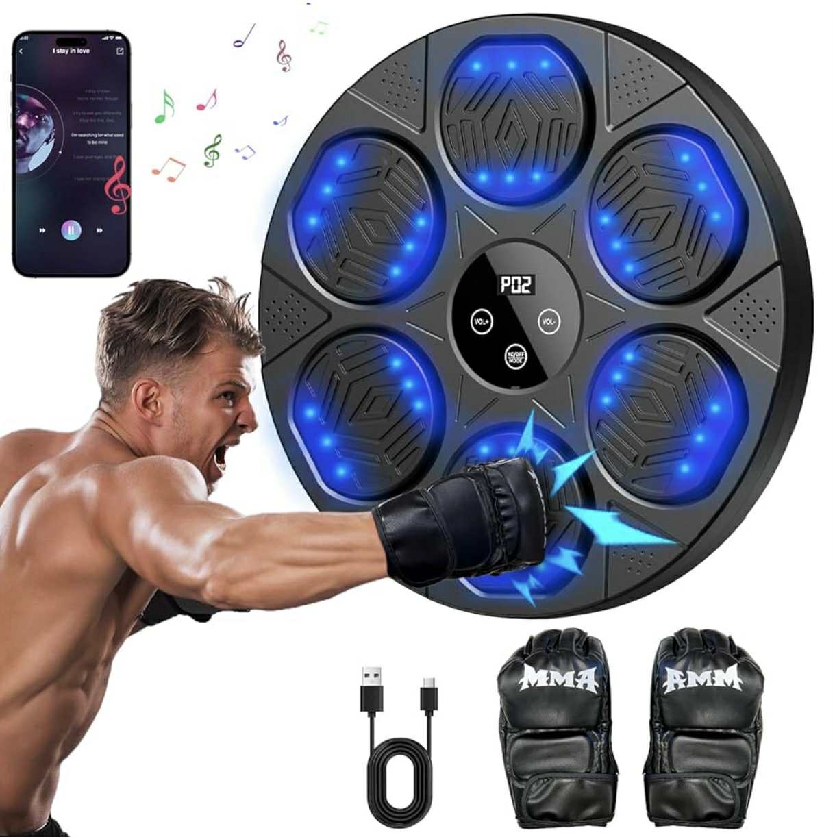 MDHL QJB-55 Music Boxing Training Machine W/Boxing Gloves