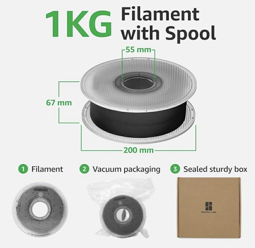 Bambu Lab PLA Matt 3D Filament W/Spool | 1KG