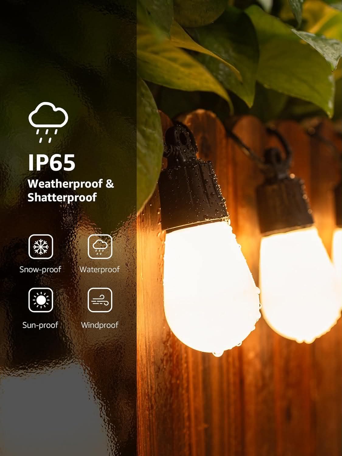 Lepro ZB1 AI Smart Outdoor String Lights W/APP | 15M