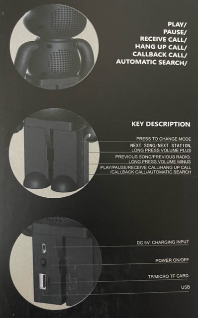 B5+ Mini Bearbrick Bear Painted Graffiti Wireless BT Speaker