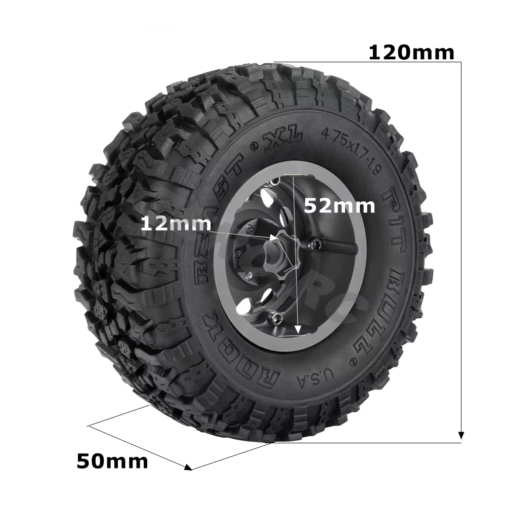 PitBull Rock Beast XL 1.9" 1:10 RC Rock Crawler Rubber Tire 4pcs
