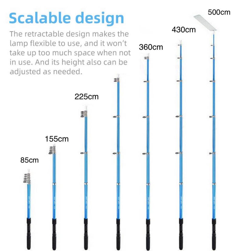 5M 12V Portable 360° Telescopic LED Rod Camping Light | 2 Models