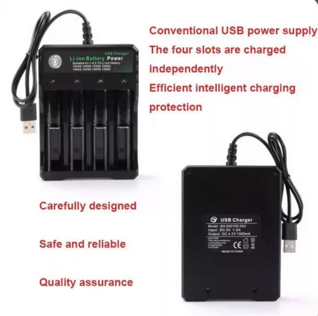 4 Slots Universal 3.7V 18650 Li-ion Battery USB Charger | MS-5D84A