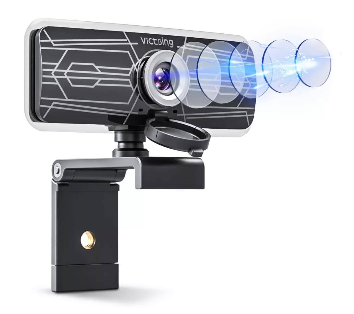 Victsing 1080P Webcam W/Dual Microphones & Privacy Cover USB Windows/Mac OS