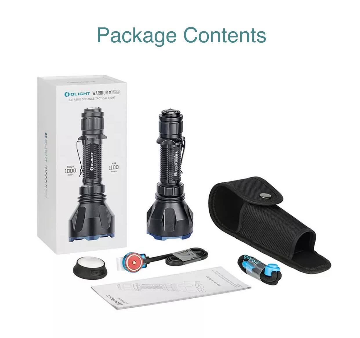 OLIGHT Warrior X Turbo 1100 Lumens Tactical Flashlight | Black