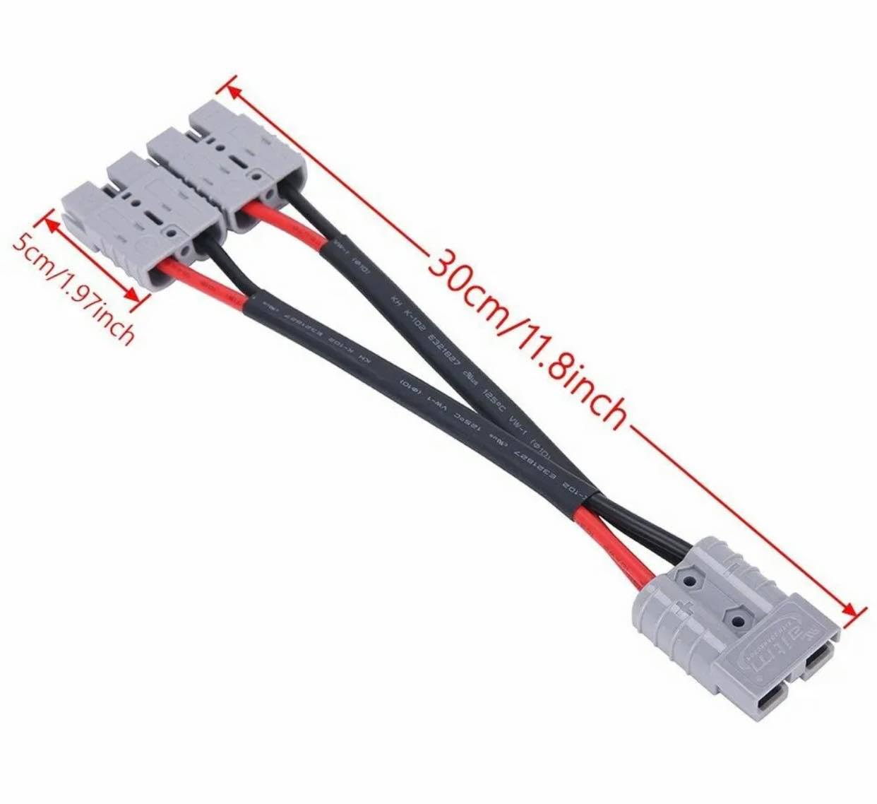 50 Amp Genuine Anderson Plug Connector Double Y Splitter Adaptor 6mm Automotive Cable