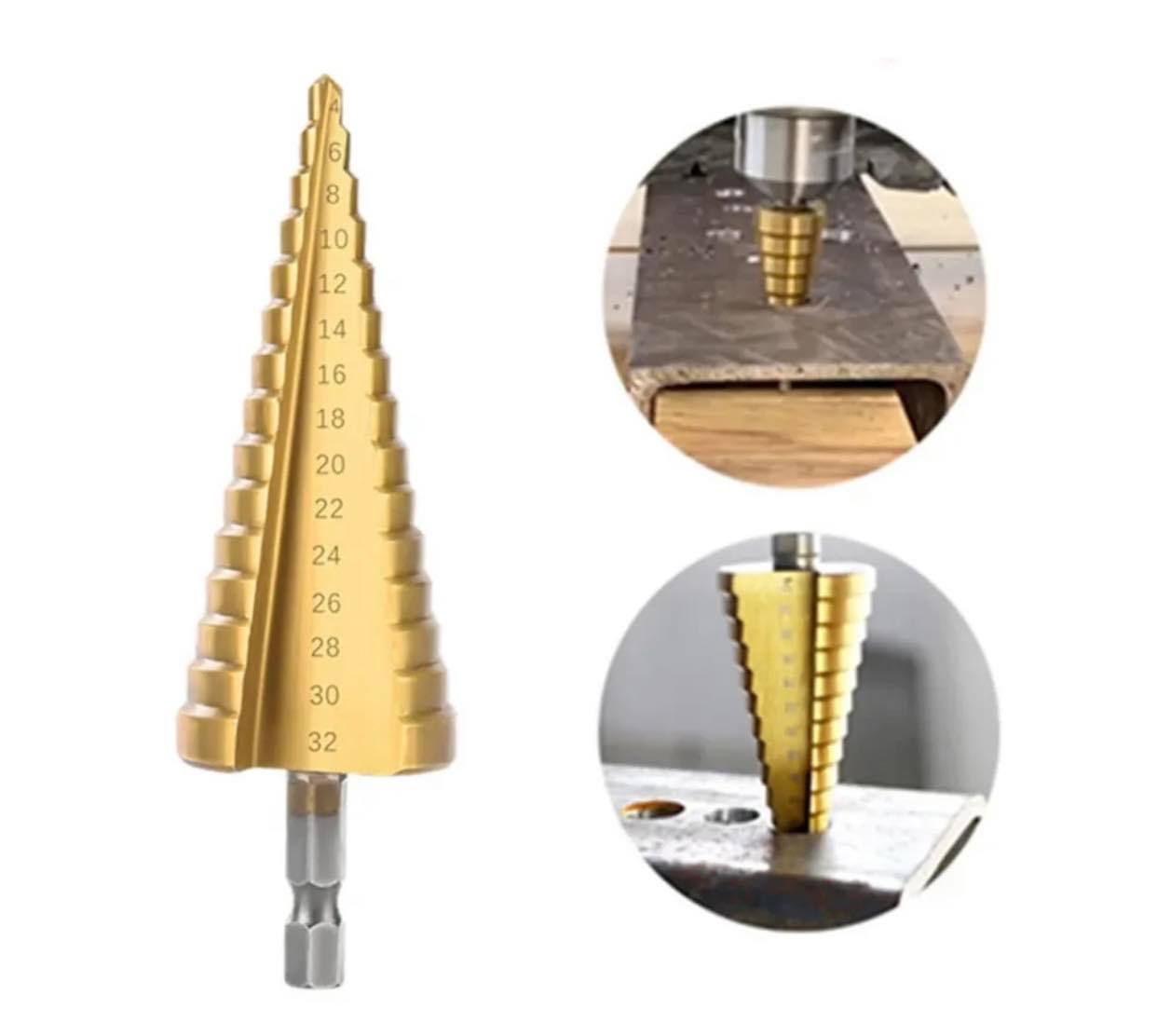 3pcs/Set HSS Straight Groove Step Drill Bit | Wood Metal Hole Cutter Drilling Tool Kit