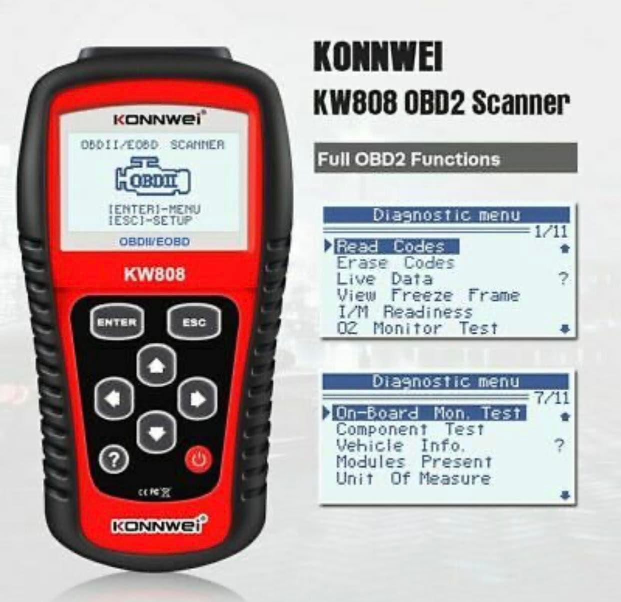 KONNWEI KW808 Diagnostic Tool OBD2 Scanner EOBD Auto Code Reader Automotive