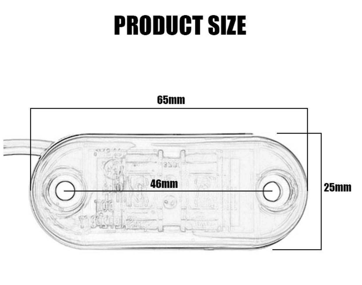 2 LED Clearance Lights Side Marker Indicators Truck Trailer Caravan RV 12V - 24V