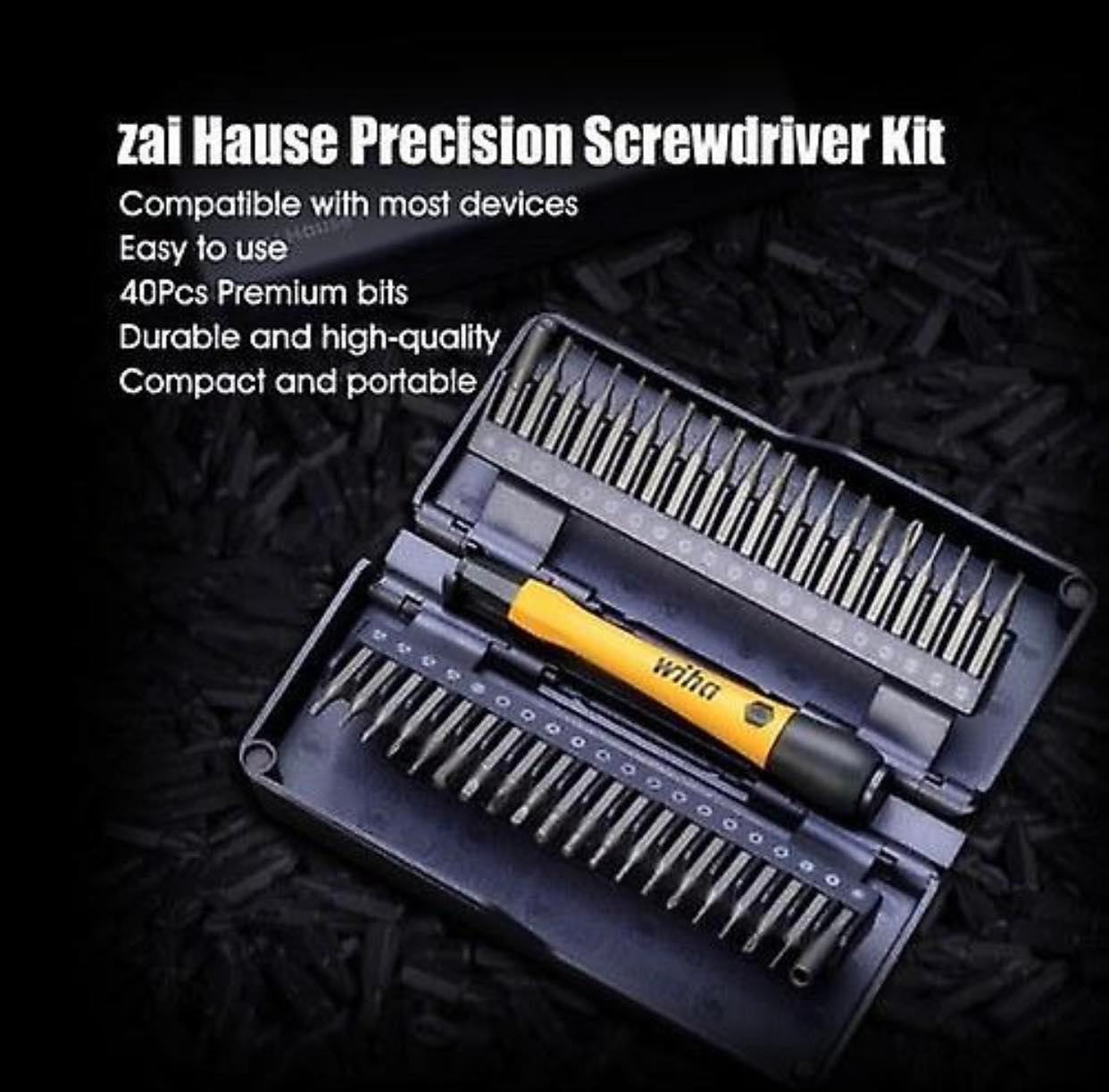 zai Hause 40 in 1 Premium Precision Anti-Static Screwdriver Kit W/Carry Case