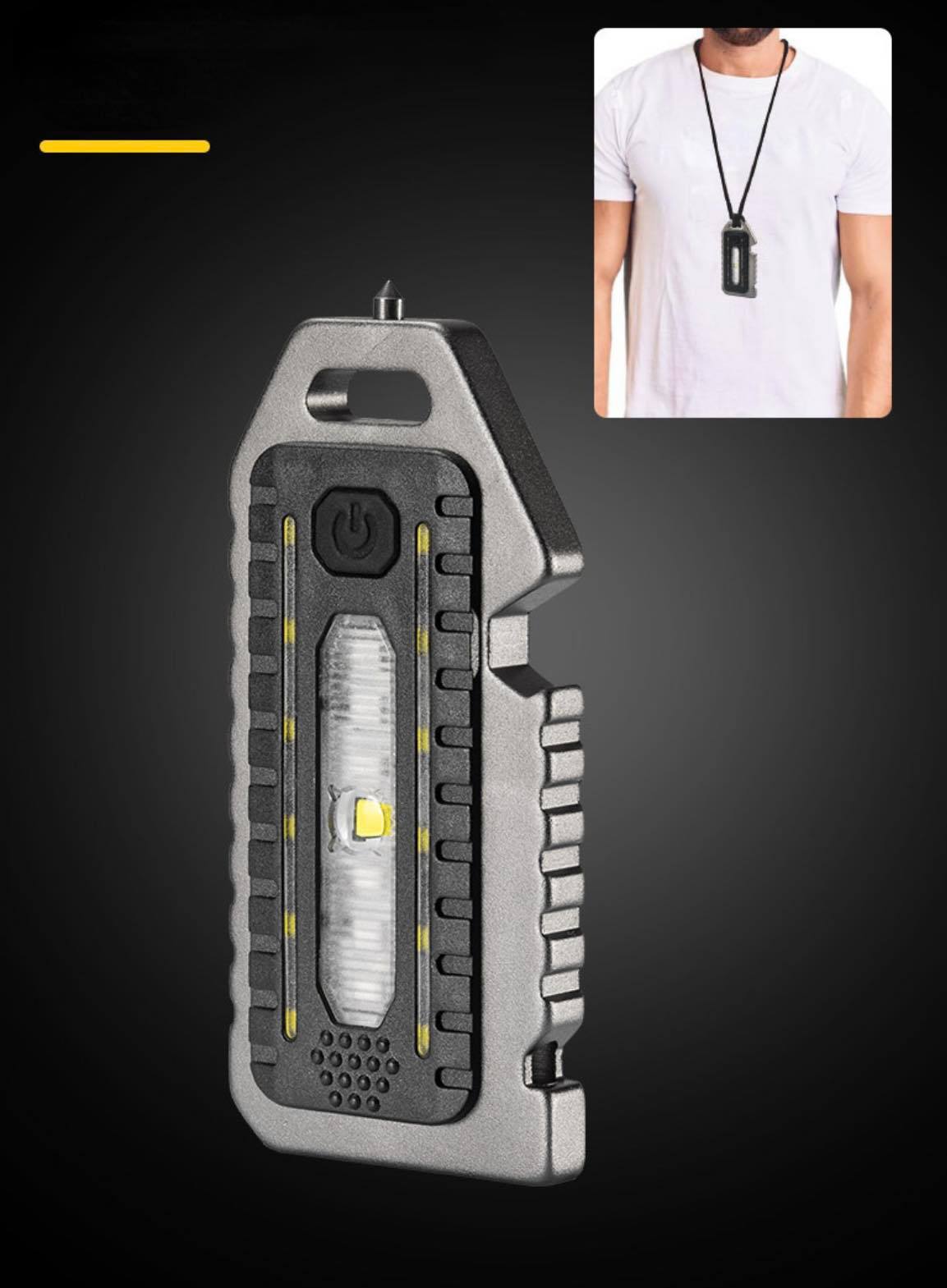Lanyard COB Rechargeable Keychain Light W/Bottle Opener/Whistle/Window Breaker/Magnet | W5135-W5136