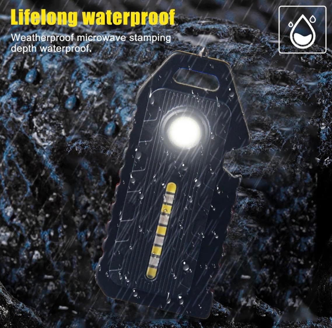 Lanyard COB Rechargeable Keychain Light W/Bottle Opener/Whistle/Window Breaker/Magnet | W5135-W5136