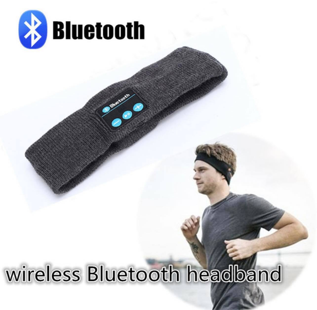 Bluetooth Wireless Headband Washable W/Built-in Speakers & Mic | Grey