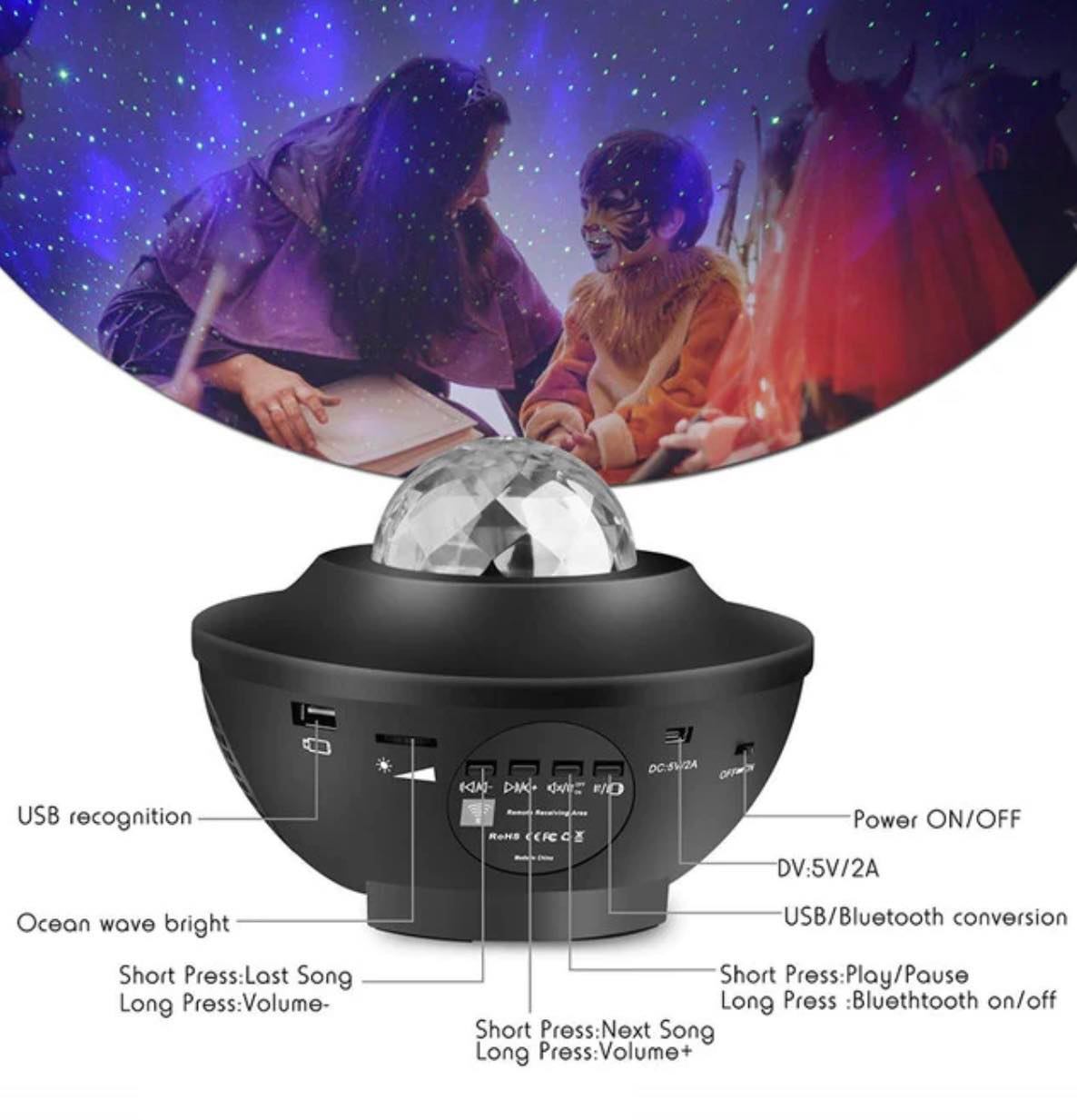 Starry Music Projector Light W/BT Speaker | PBL-XK01