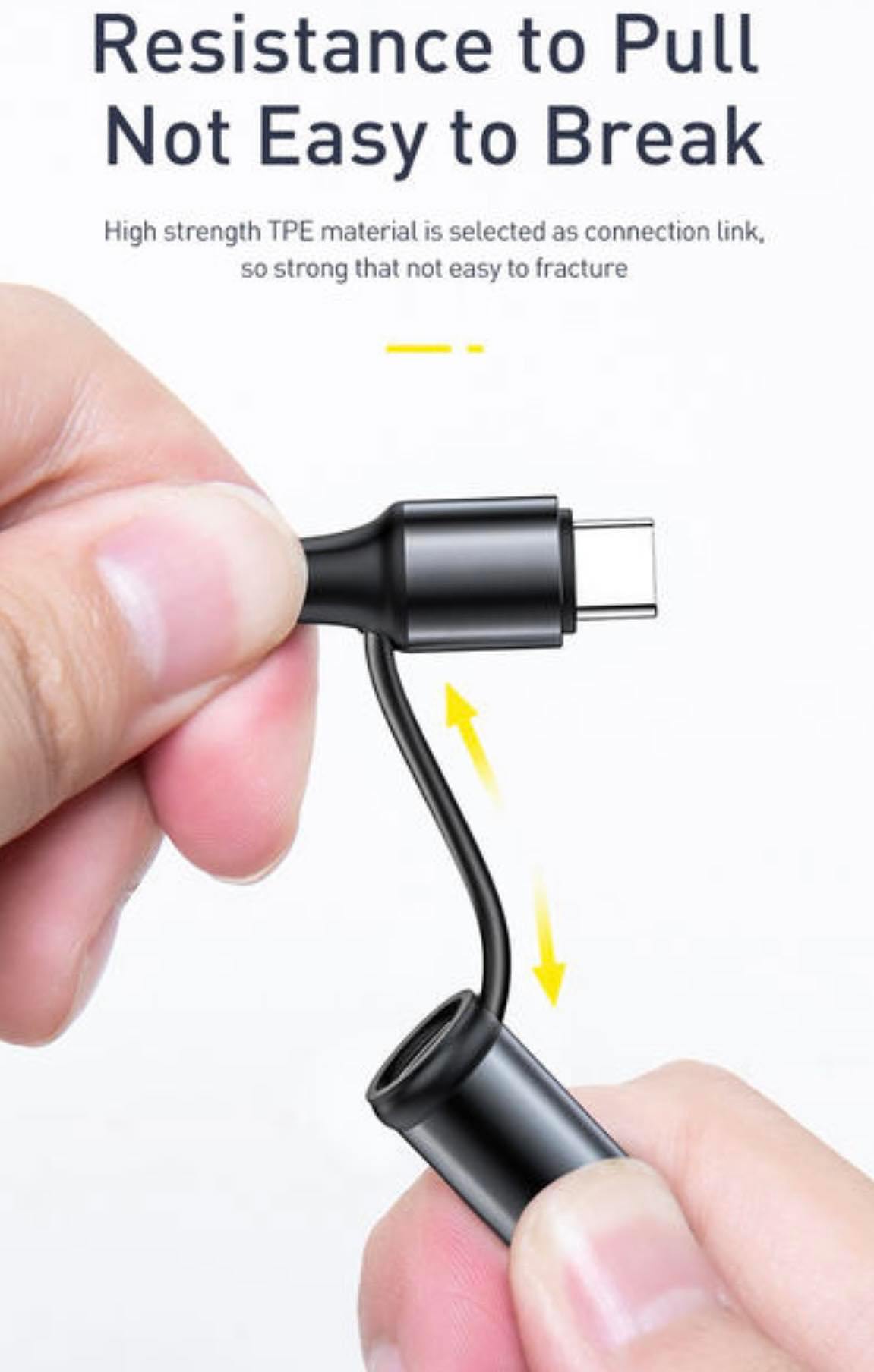 Twins 2 in 1 3A Quick Charge Cable QC3.0 Type-C To Type-C & iPhone Cable | XF-45 | Black