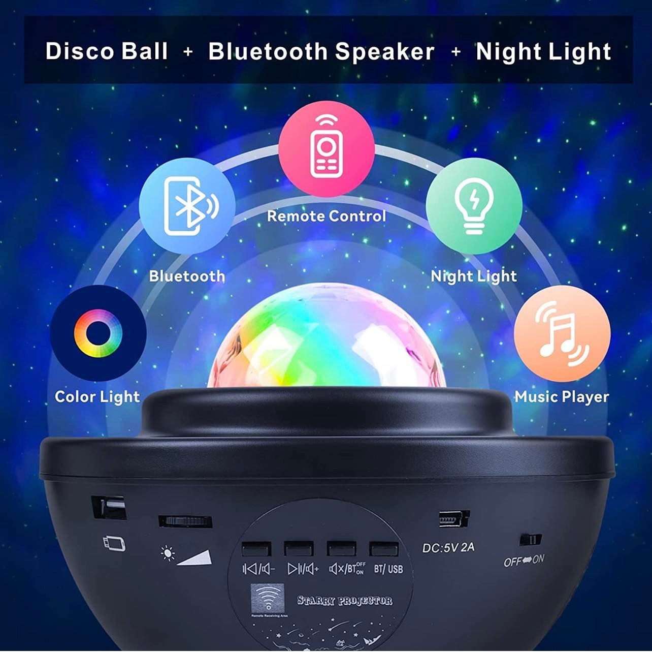 Starry Music Projector Light W/BT Speaker | PBL-XK01