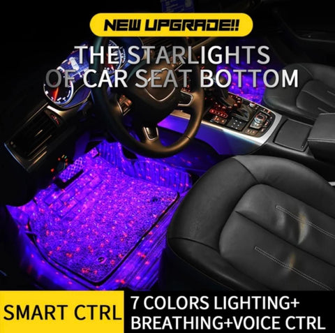 4Pcs USB LED Atmosphere Starlight Car Seat Bottom RGB Interior Lamp | A12