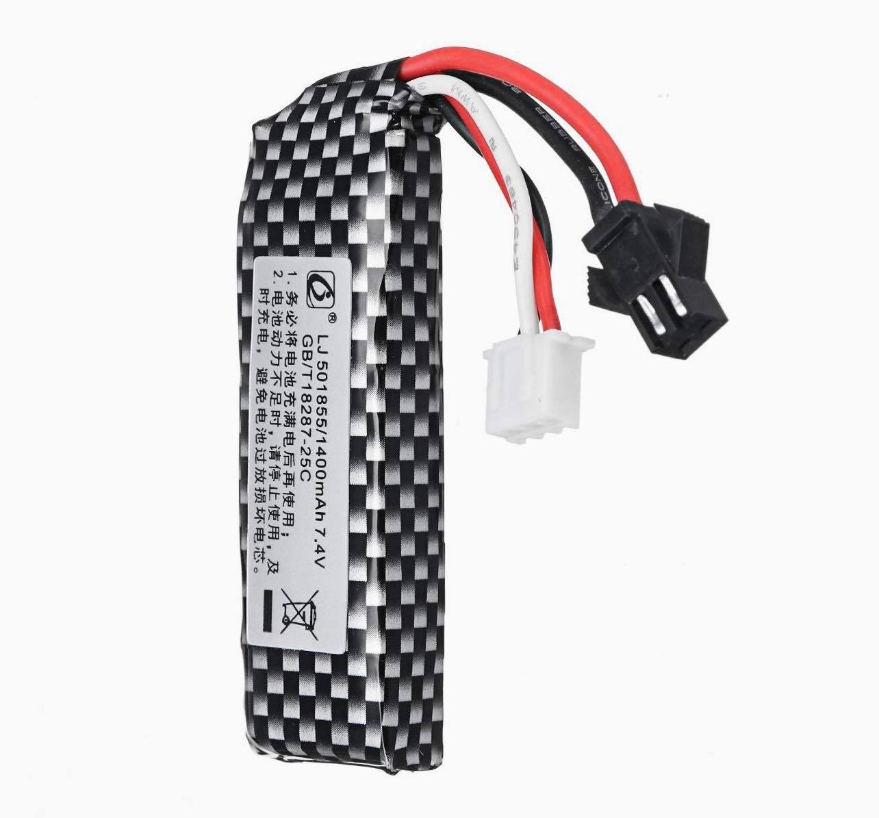 7.4V 1400mah 25C Lipo Battery 3 Pins Gel Ball Toy J8 J9 J10 ACR/M4A1 | LJ501855