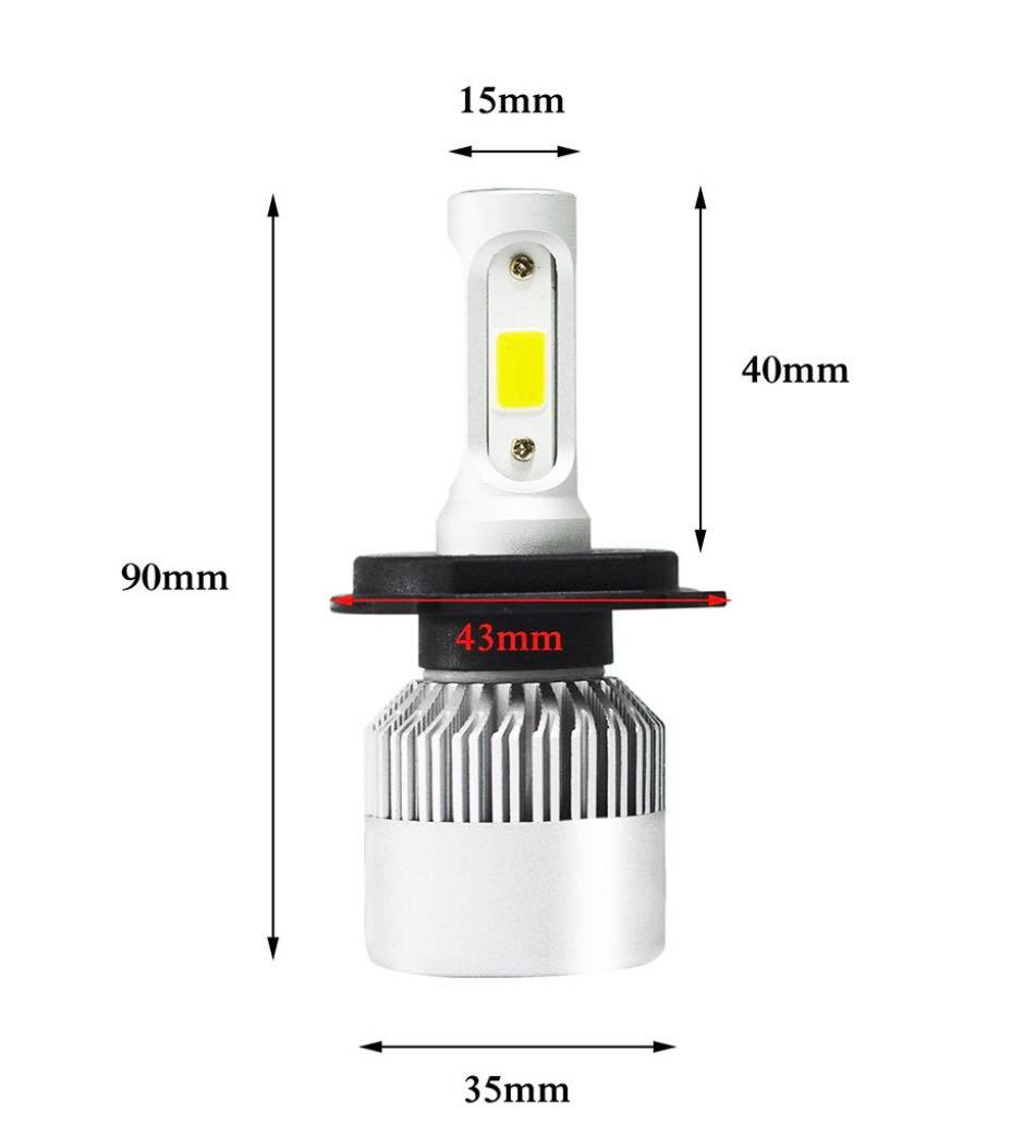 Pair Car COB LED Headlights Bulbs Globes W/Fan | H4-H7-H8/H9/H11