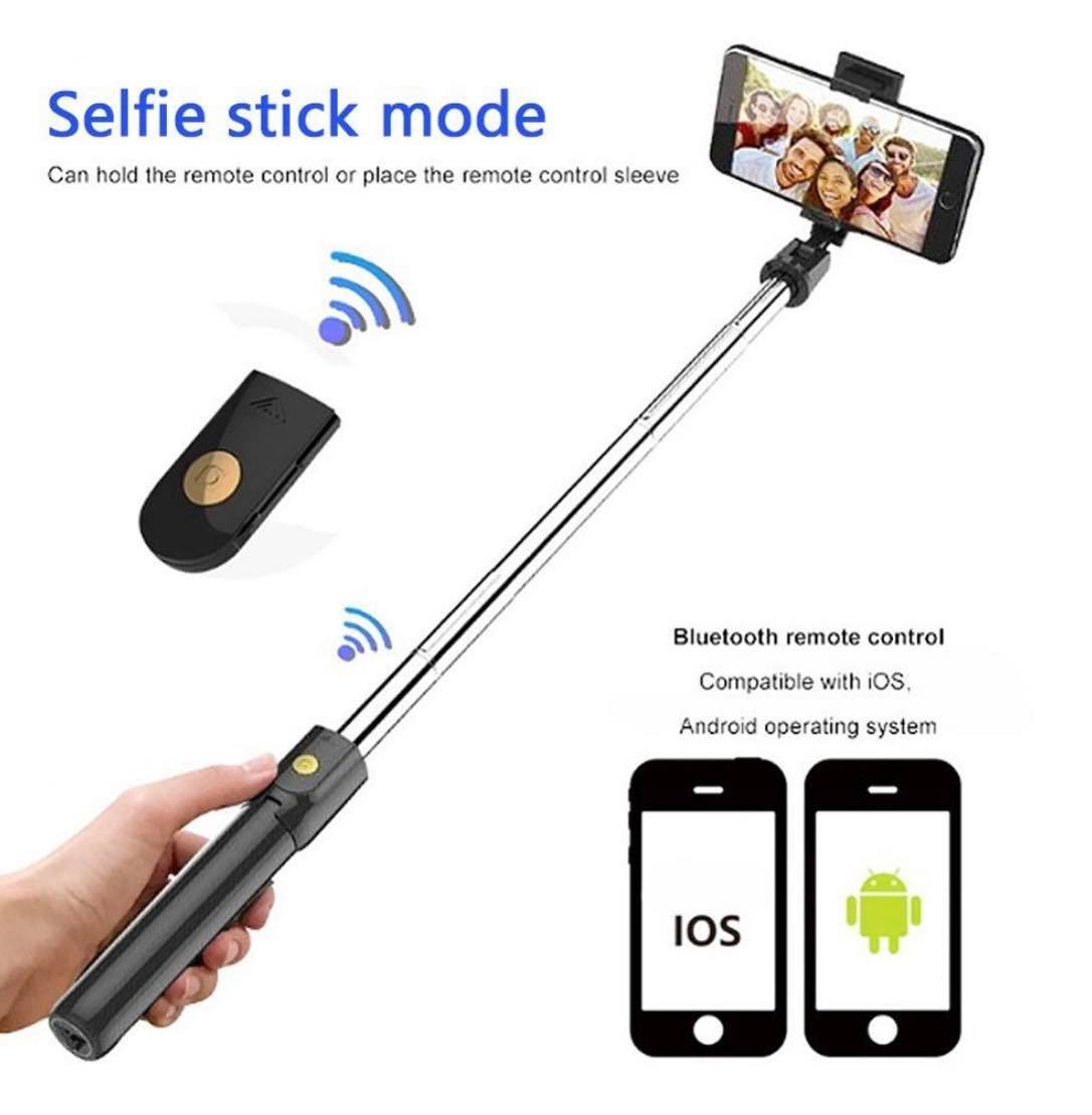Wireless Bluetooth 2 in 1 Selfie Stick and Phone Tripod W/Remote | iOS & Android | K07