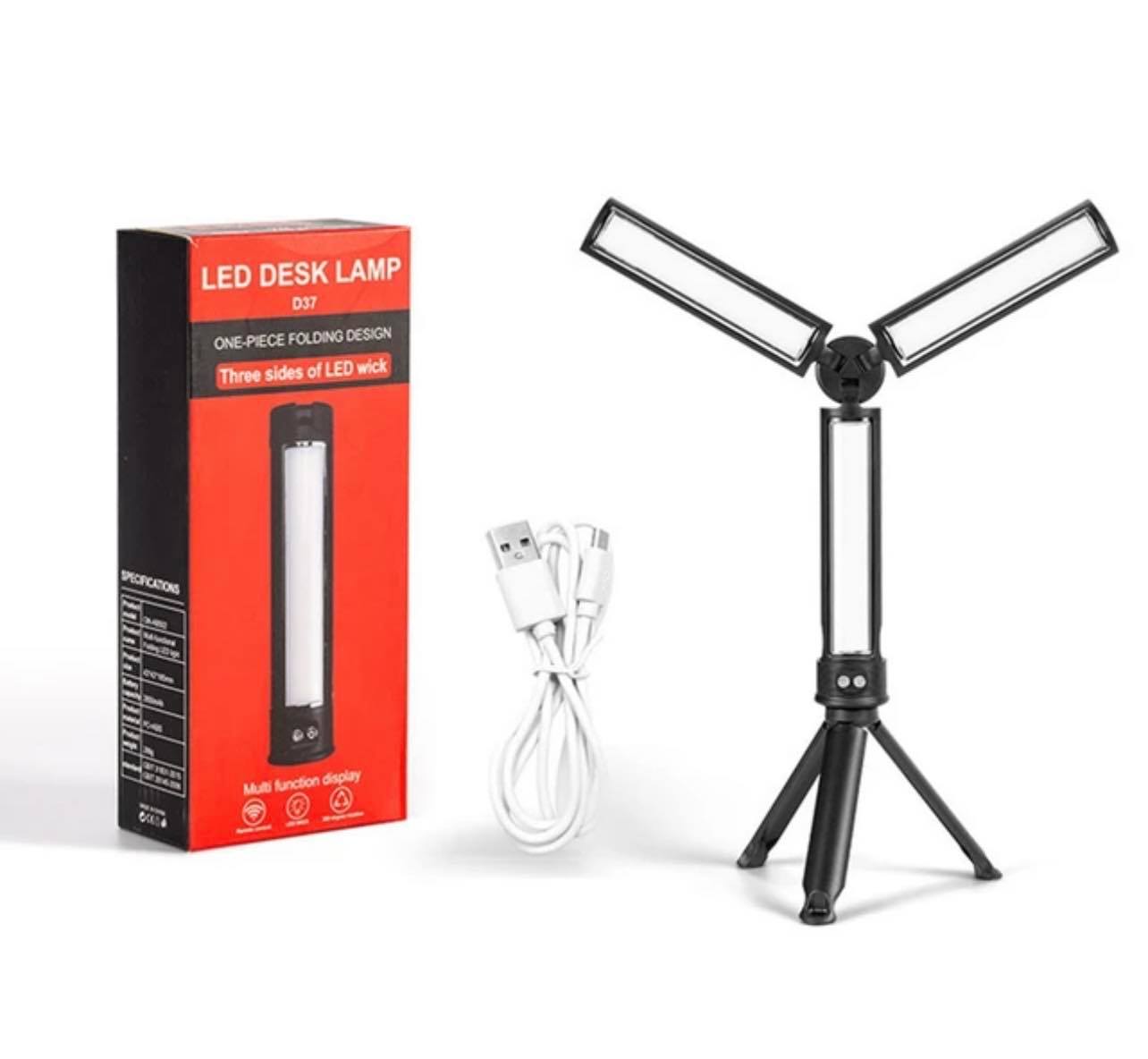 LED Desk Lamp Photography Fill Light Folding Design Tricolour W/Desk Tripod | D37