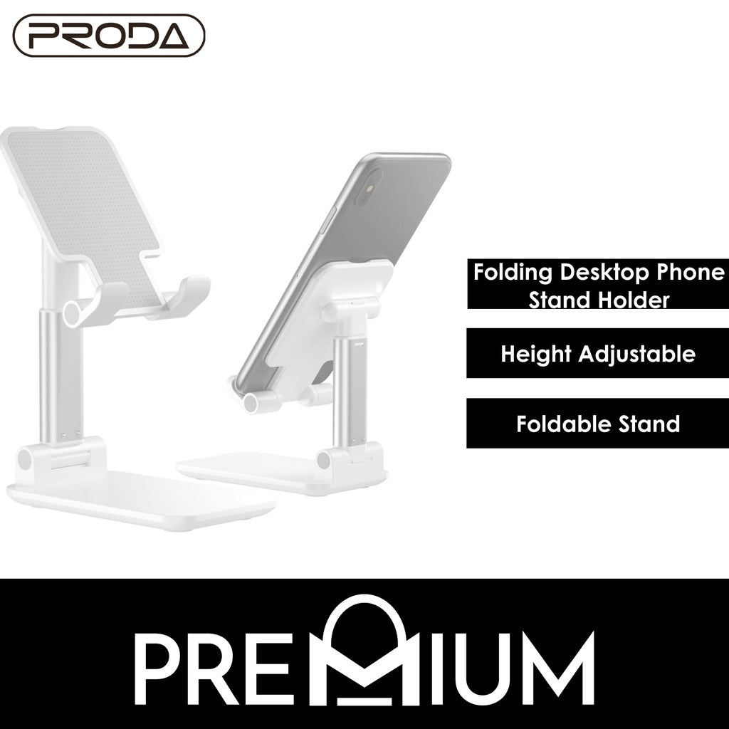 PRODA PD-C06 Folding Desktop Phone Stand Holder Portable Folding Desktop Phone Compatible with iPhone 13 12 Pro Max Mini