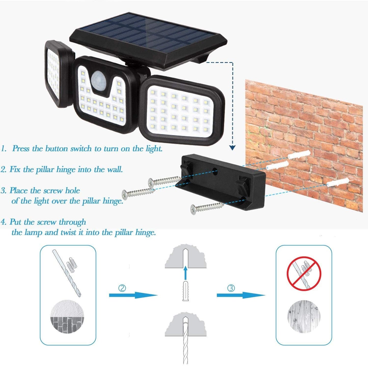3 Head Solar Motion Sensor Light Outdoor | FL-1725A