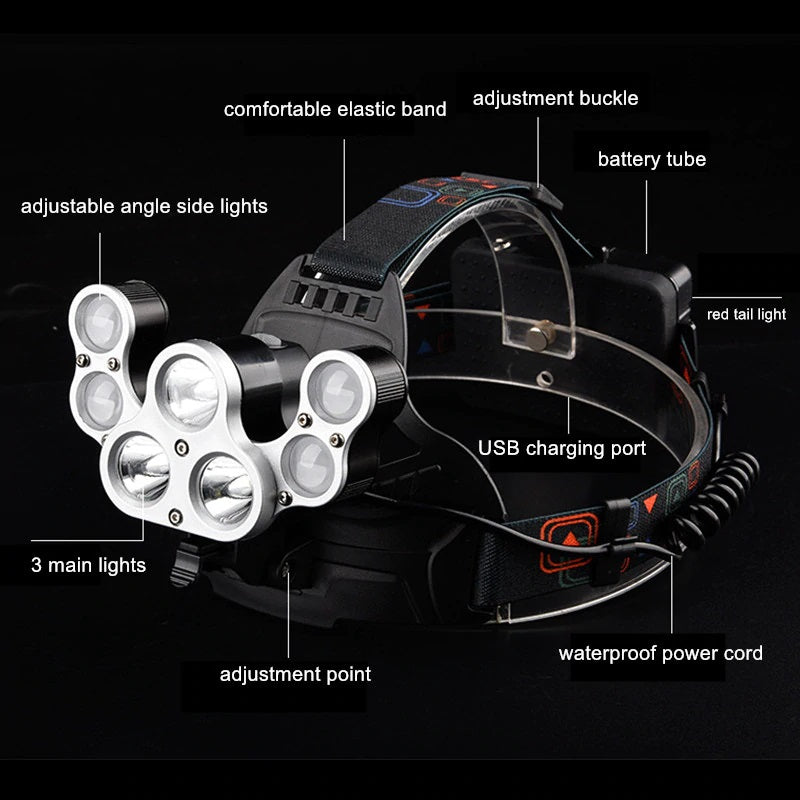 7 LED Adjustable Head Lamp - Rechargeable