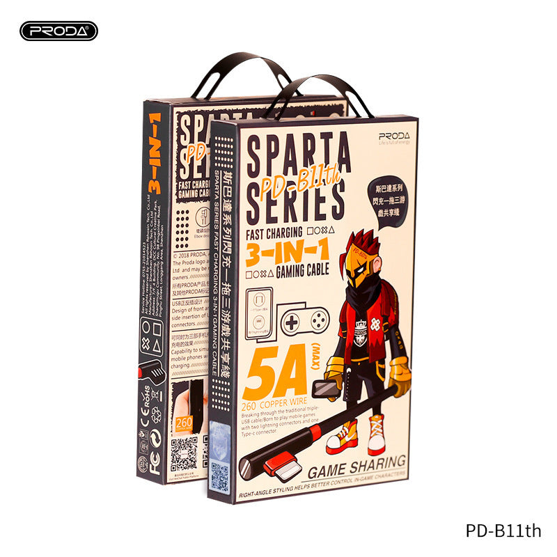 Proda Sparta Series PD-B11 3-in-1 Gaming Cable 5A