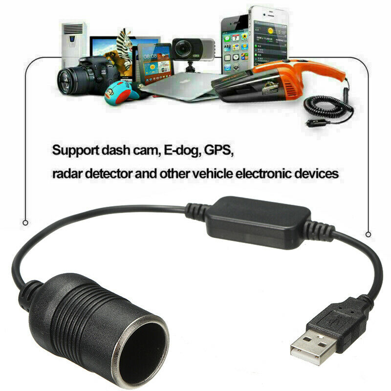 12V Female Cigarette Lighter Socket to USB Port