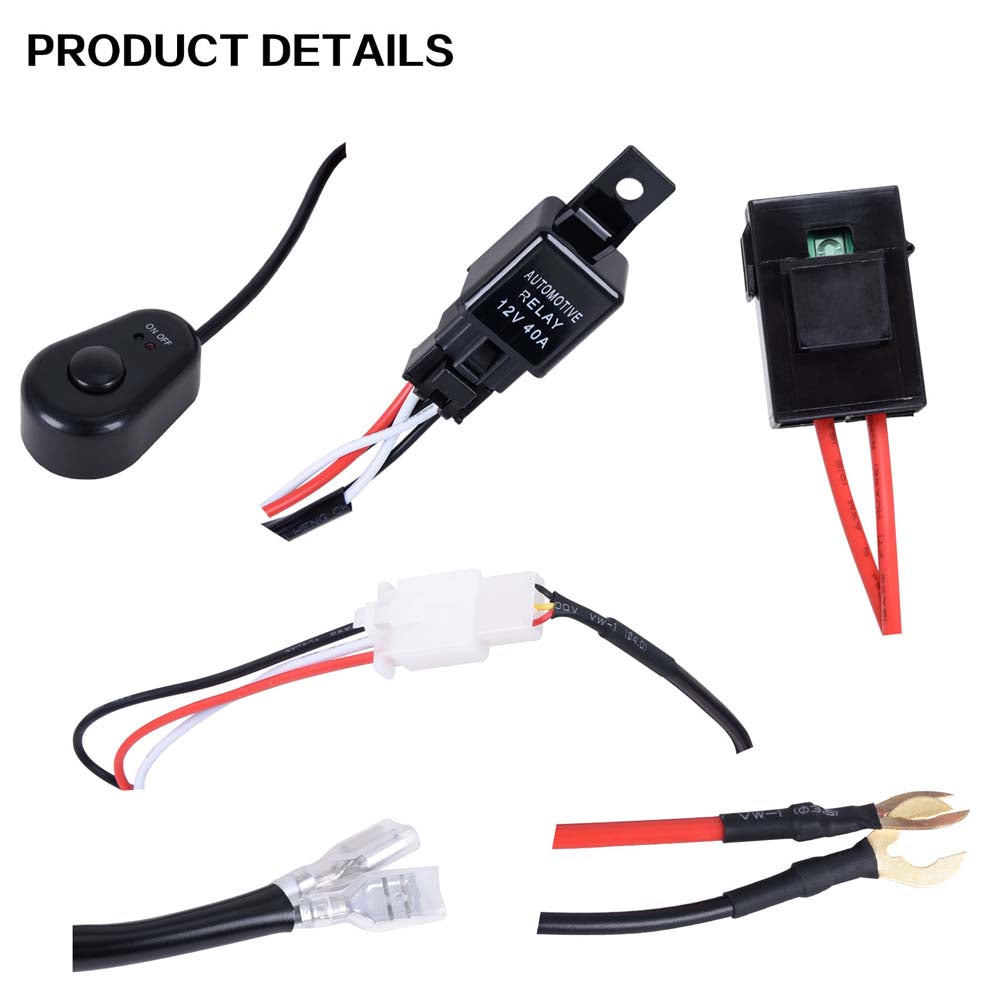 Single Wiring Harness with Switch, Fuse and Relay