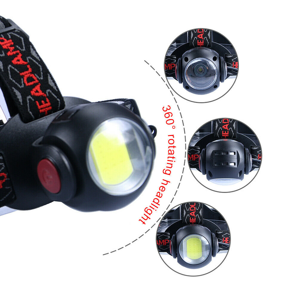 T6 CREE and COB Adjustable Head Lamp - Rechargeable