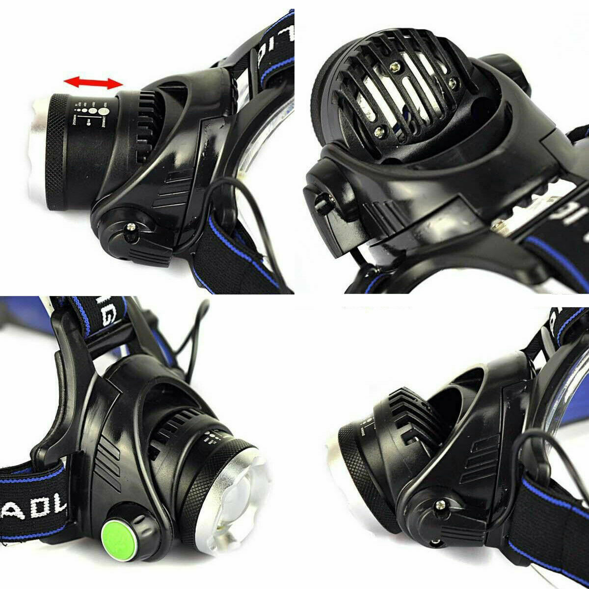 Zoomable Single Cree LED Head Lamp - Rechargeable Type 1
