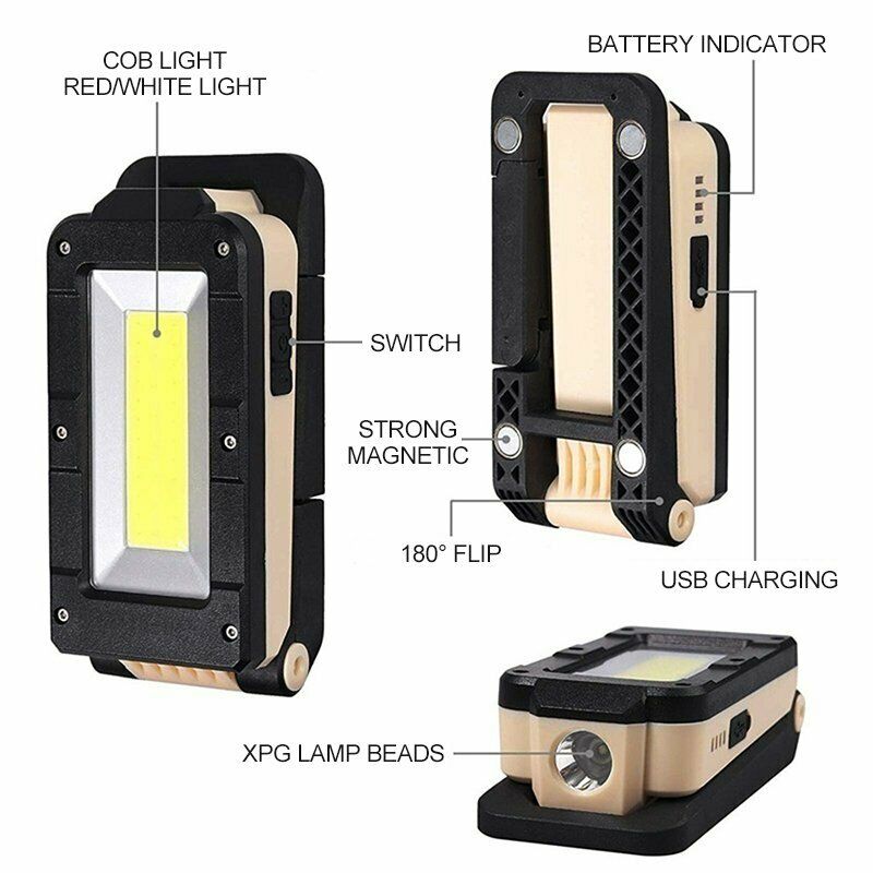 180 Degree Rotating LED Work Lamp with Torch - Type 1