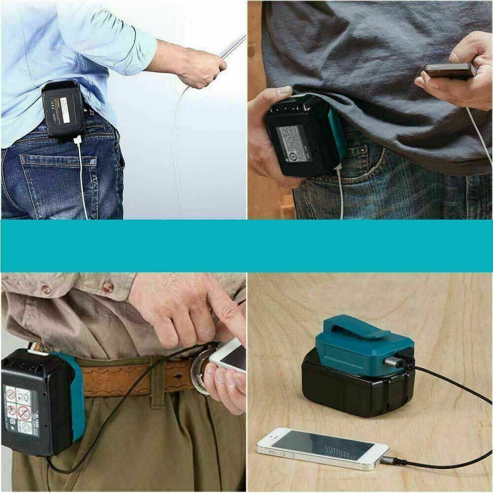 Dual USB Port Phone Charger Battery Adapter For Makita 14.4-18V BL1830/1430ADP05