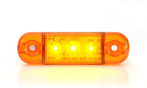 10pcs 3-LED Side Marker Lights 3.4" Truck Trailer Sealed Clearance Lights 12V