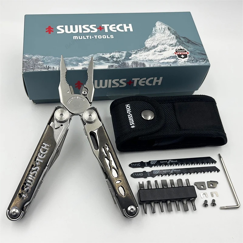 SWISS TECH 37 In 1 Folding Multitool Pliers Multi Tool Scissors – Epic ...