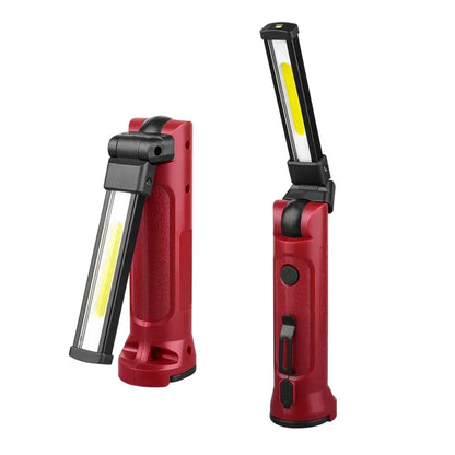 Portable COB Folding Flashlight Emergency Repair Spotlight With Hook Magnetic