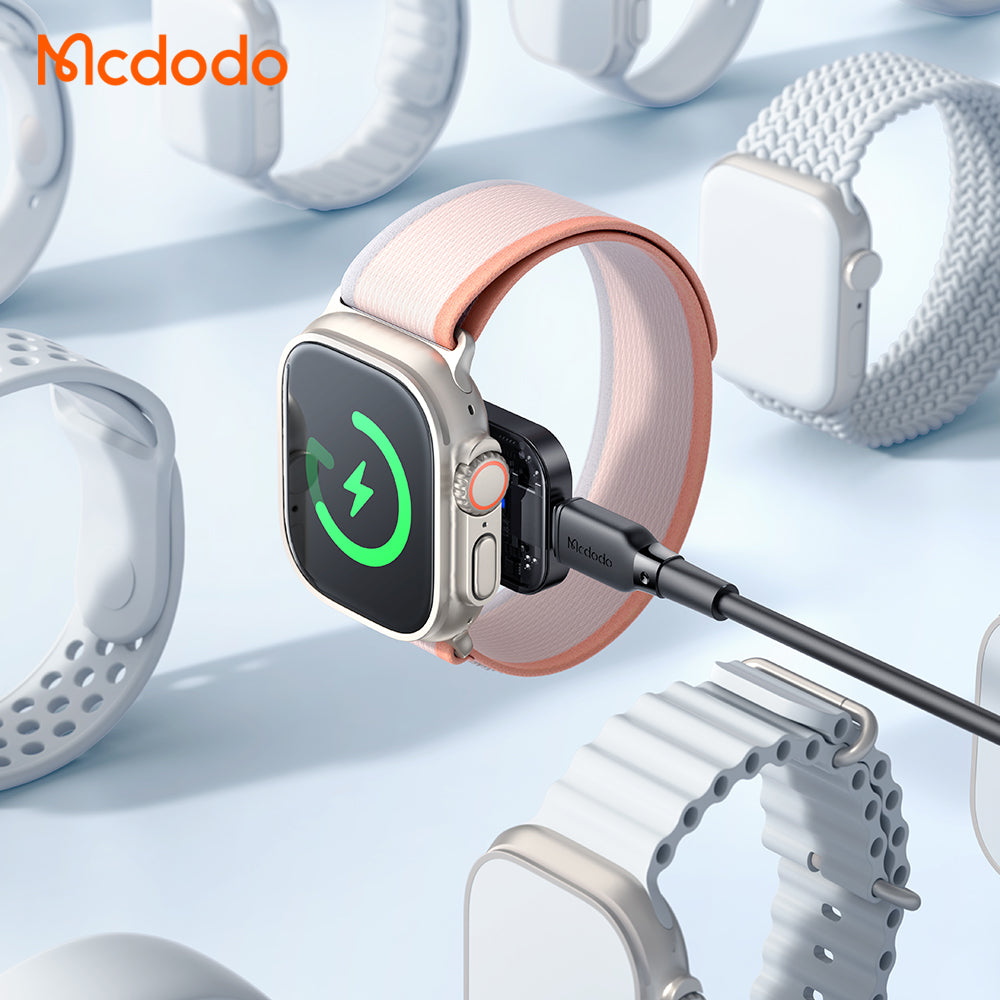 MCDODO Wireless Charger for Apple Watch USB-C Fast Charging Magnetic Travel Charger