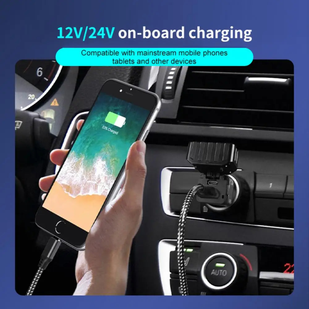 Flashlight Mini Car Chargeable Lantern Powerful Lamp Built-in Li-ion Battery Car Cigarette Lighter Socket Light
