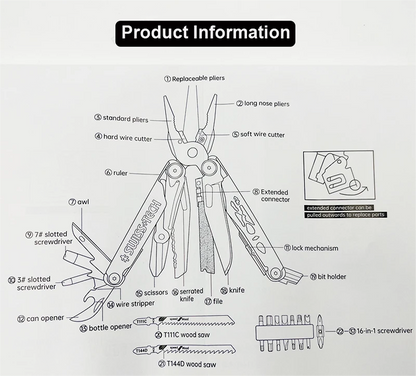 SWISS TECH 37 In 1 Folding Multitool Pliers Multi Tool Scissors