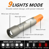 1500LM Long Distance 1000M Powerful Flashlight White Laser LED Torch USB-C Rechargeable Zoom Portable Spotlights for Camp Hiking